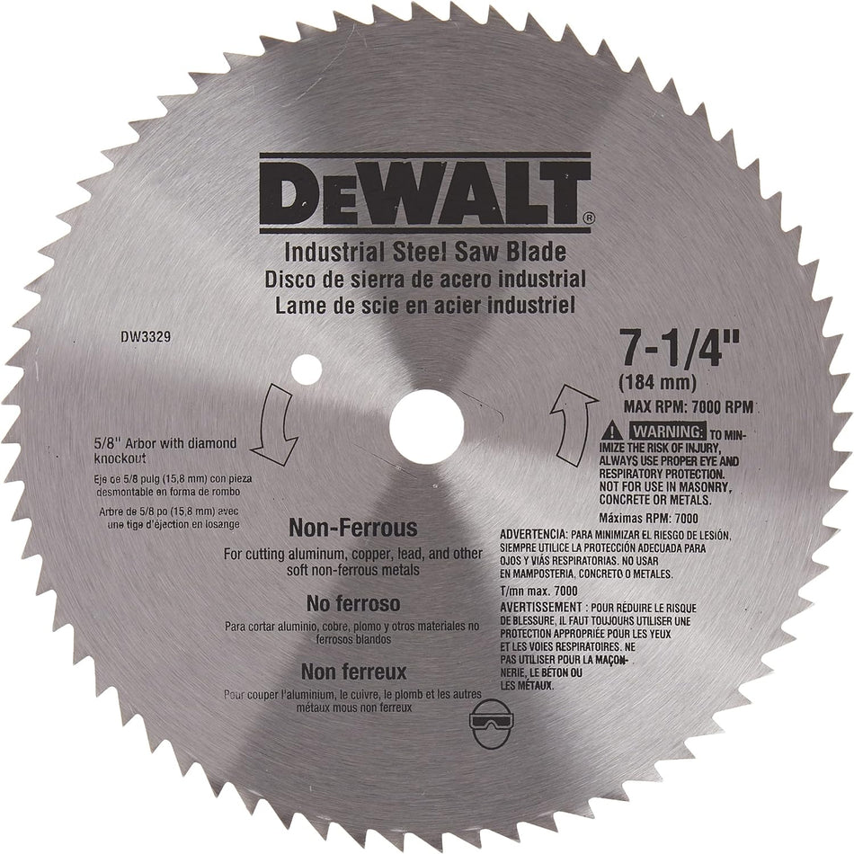 DeWalt Kreissägeblatt, 7 1/4 Zoll, 68 Zähne, Metallschneiden