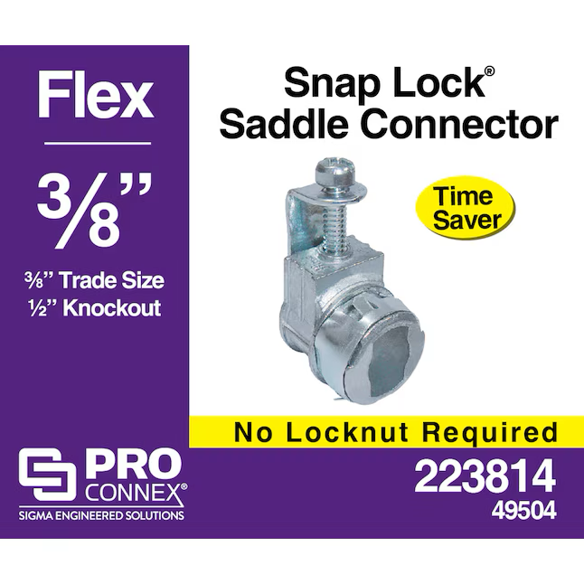 Sigma ProConnex 3/8-in Flexible Die Cast Zinc Saddle Connector Conduit Fittings