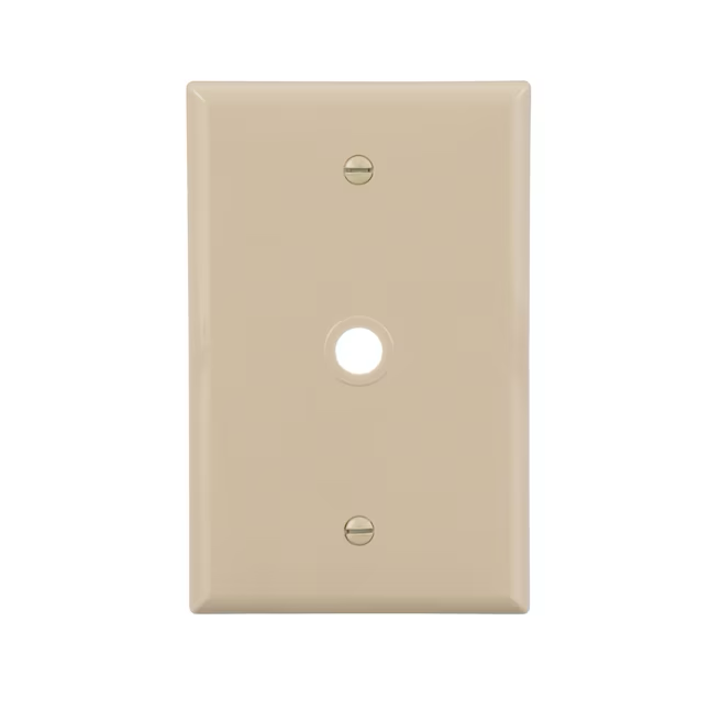 Eaton 1-Gang Midsize Ivory Polycarbonate Indoor Wall Plate