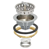 EZ-FLO 4-in Polished Chrome Brass Rust Resistant Strainer with Lock Mount Included