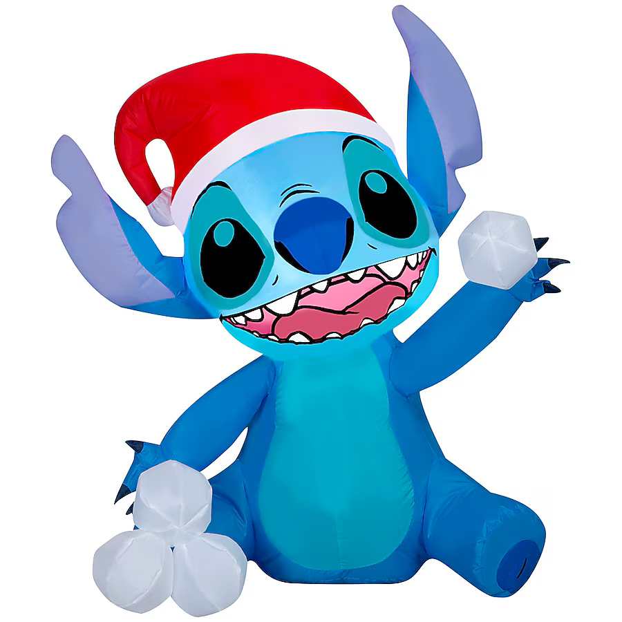 Disney 3-ft LED Stitch with Snowballs Christmas Inflatable