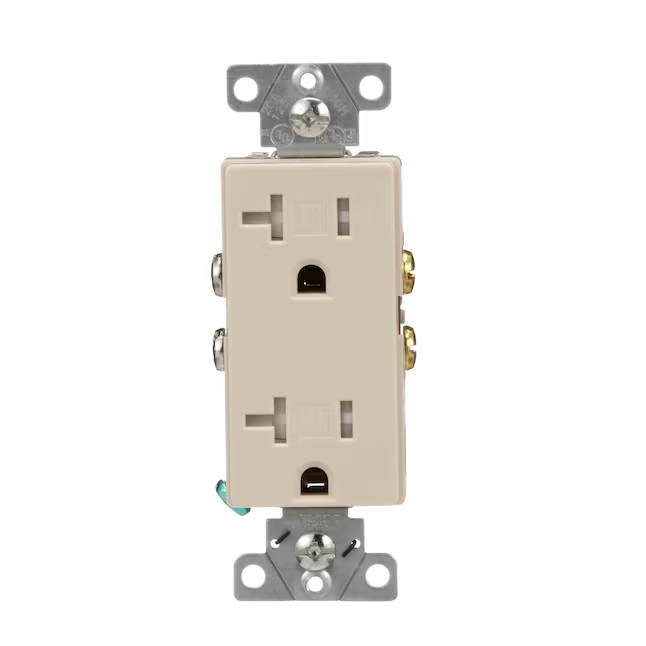 Eaton Arrow Hart 20-Amp 125-volt Tamper Resistant Residential/Commercial Decorator Outlet, Light Almond