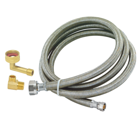 Eastman 6 ft. 1/2 in. FIP Braided Dishwasher Supply Line with MIP Elbow