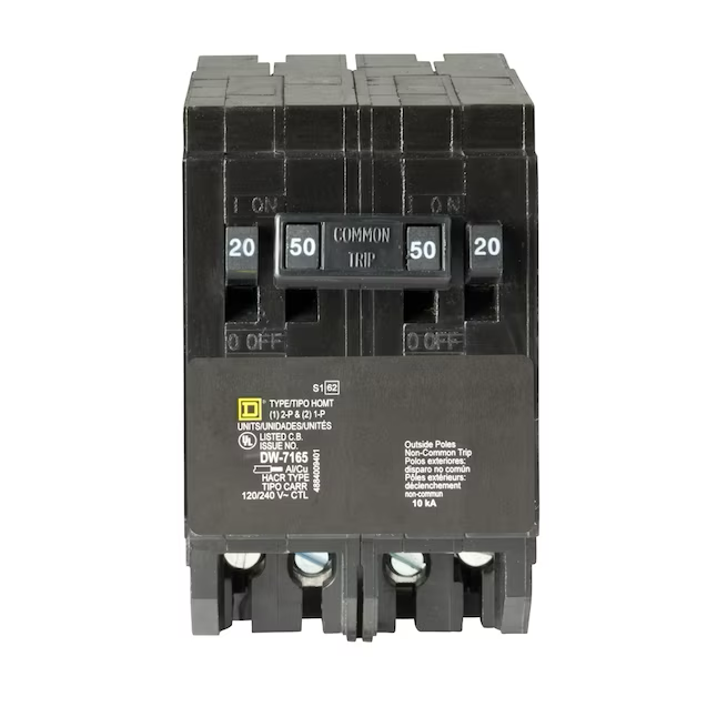 Square D Homeline 20-amp/50-amp 2-Pole Quad Circuit Breaker