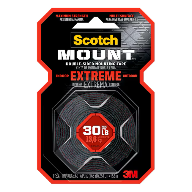 Cintas de montaje de doble cara Scotch-Mount Extreme de 1 pulgada x 5 pies Cinta de doble cara