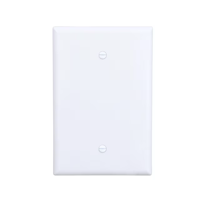 Eaton 1-Gang White Thermoplastic Indoor Blank Wall Plate