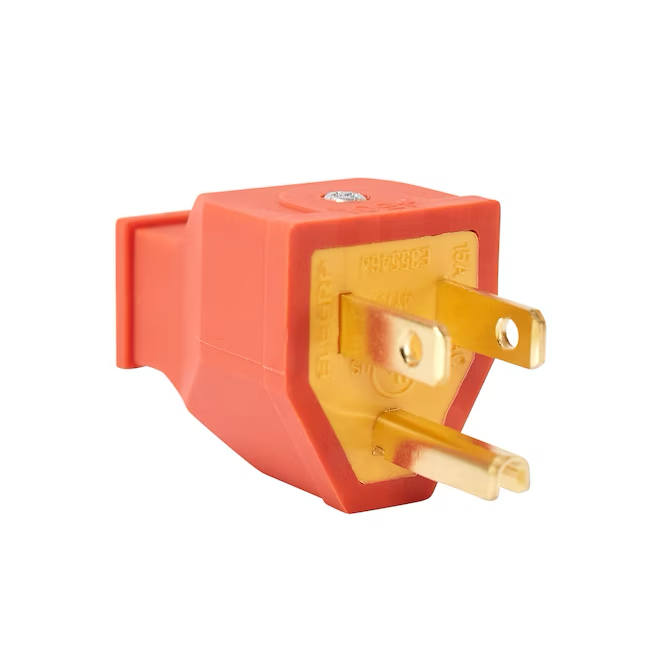 Project Source 15-Amp 125-Volt NEMA 5-15p 3-wire Grounding General-duty Straight Plug, Orange