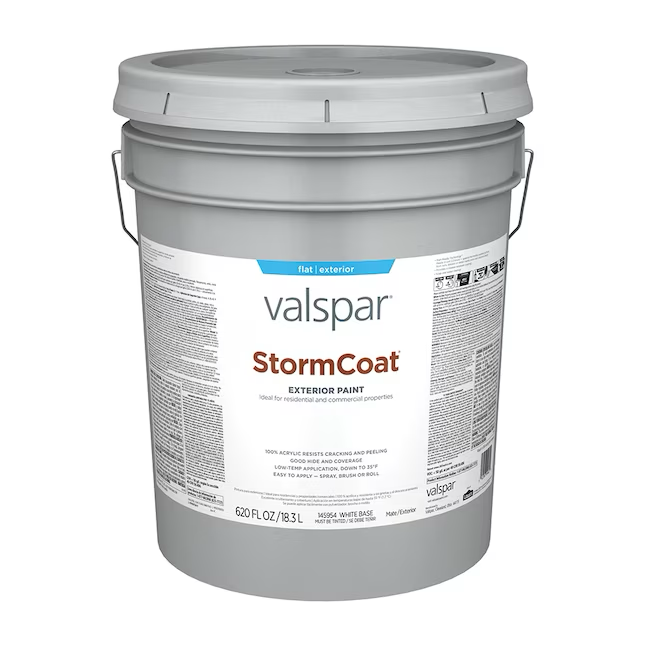 Valspar Pro Storm Coat, flache, pastellfarbene, abtönbare Latex-Außenfarbe (5 Gallonen)