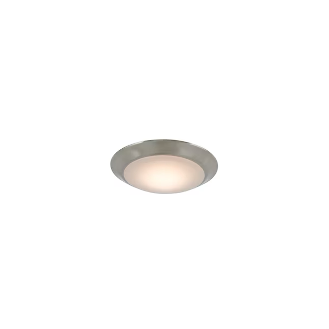 Project Source 1-Light 7.4-in Brushed Nickel LED Flush Mount Light (2-Pack)