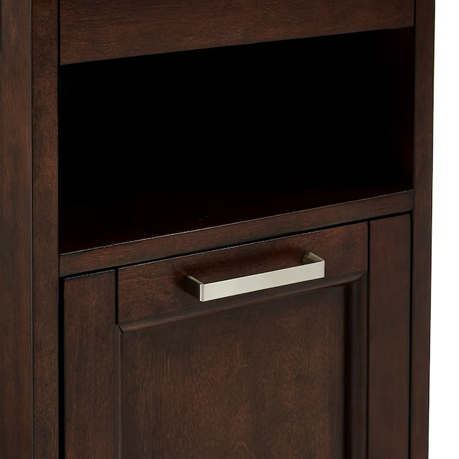 Style Selections Morecott 13-in x 31.75-in x 13.5-in Chocolate Freestanding Soft Close Linen Cabinet