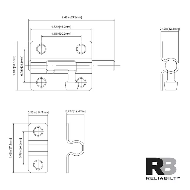 RELIABILT 2-1/2-in Zinc Steel Barrel Bolt