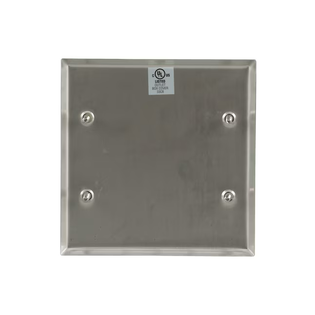 Placa de pared en blanco para interiores de acero inoxidable de tamaño estándar de 2 unidades Eaton