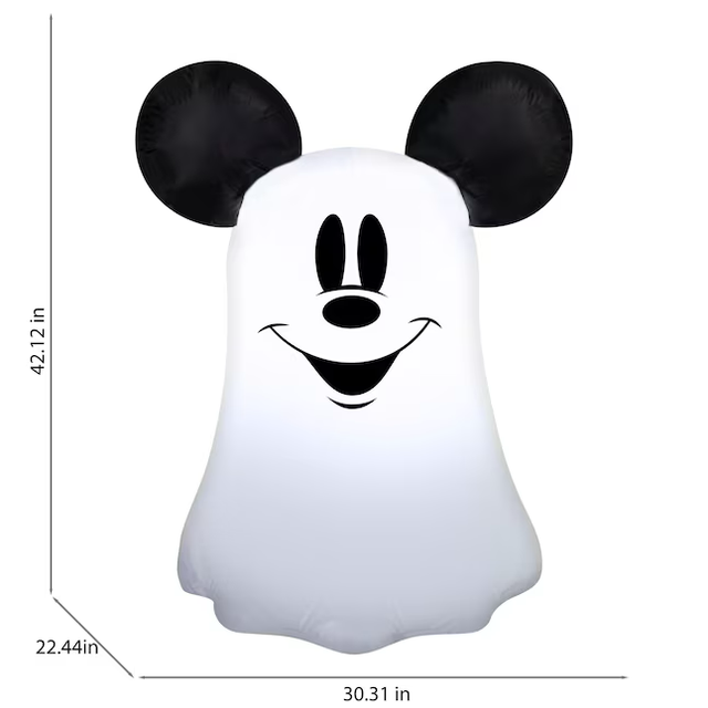 Disney 1,10 m langer, aufblasbarer Mickey-Mouse-Geist mit LED-Beleuchtung