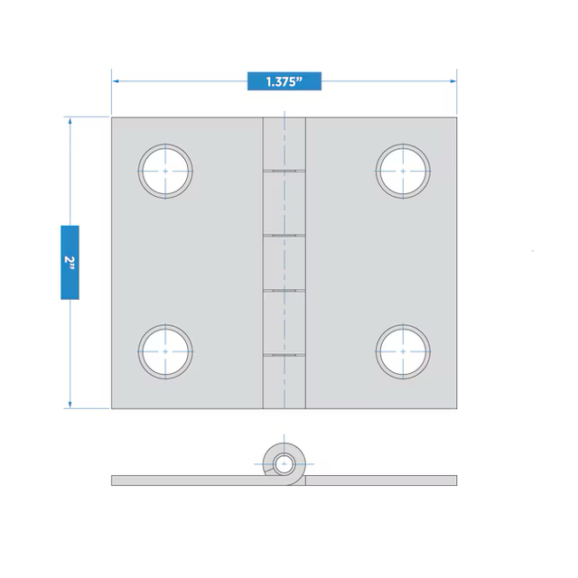 Bisagra para puerta interior embutida plateada RELIABILT de 2 in de alto (paquete de 2)