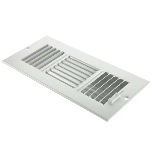 RELIABILT 10-in x 4-in 3-way Steel White Sidewall/Ceiling Register