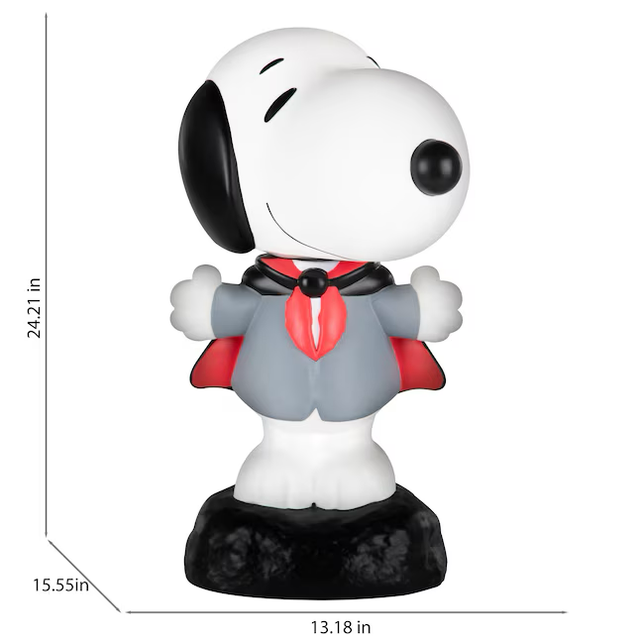 Molde soplado para disfraz de vampiro Snoopy con luz LED de 2 pies de Peanuts