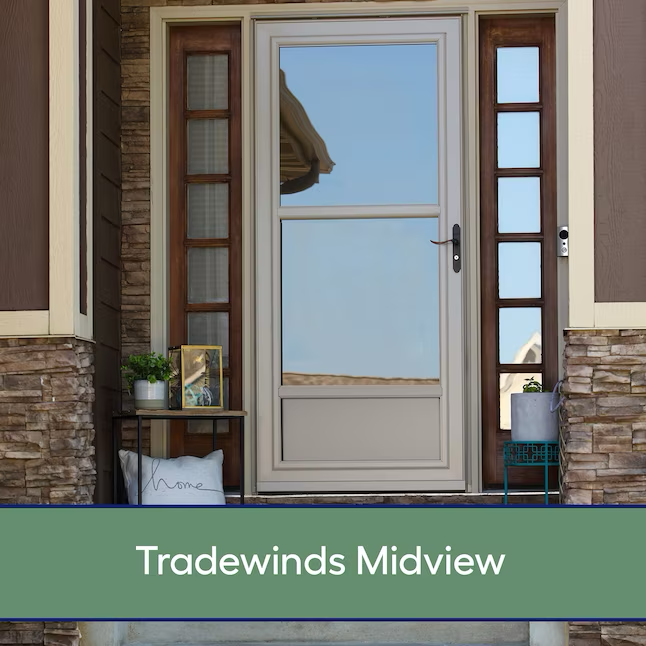 LARSON Tradewinds Selection 36-in x 81-in White Mid-view Retractable Screen Aluminum Storm Door