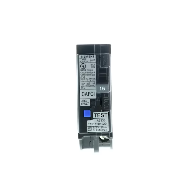 Siemens QAF 15-amp 1-Pole Combination Arc Fault Plug-on Neutral Circuit Breaker