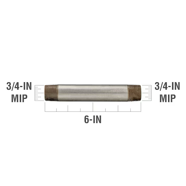 RELIABILT 3/4-in x 6-in Galvanized Nipple