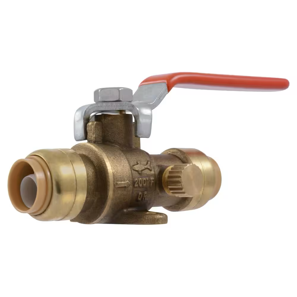 SharkBite 1/2 in. Push-to-Connect Brass Drop Ear Ball Valve with Drain