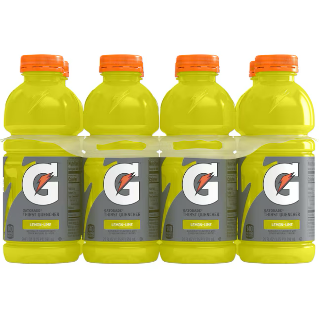 Paquete de 8 bebidas deportivas Gatorade de 20 onzas líquidas con sabor a limón y lima