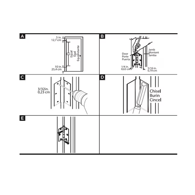 RELIABILT Silent 4-in H Matte Black Security Interior Door Hinge (3-Pack)