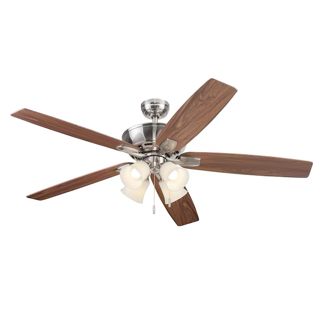 Harbor Breeze Macon Bay 62-in Brushed Nickel Indoor Ceiling Fan with Light (5-Blade)