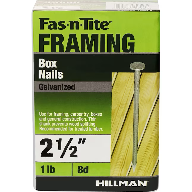 Clavos de caja lisos galvanizados Fas-n-Tite de 2-1/2 pulgadas (135 por caja)