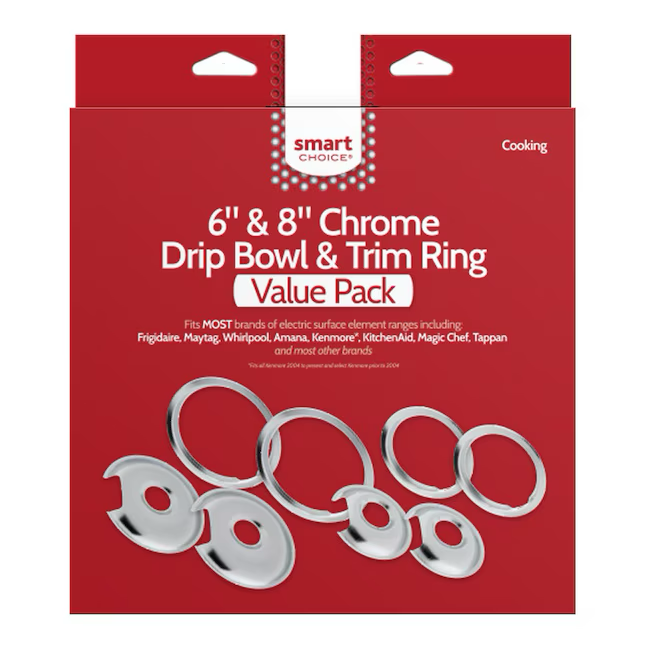 Smart Choice Universal Electric Range 6-in Drip Pan and Trim Ring Set (Chrome)