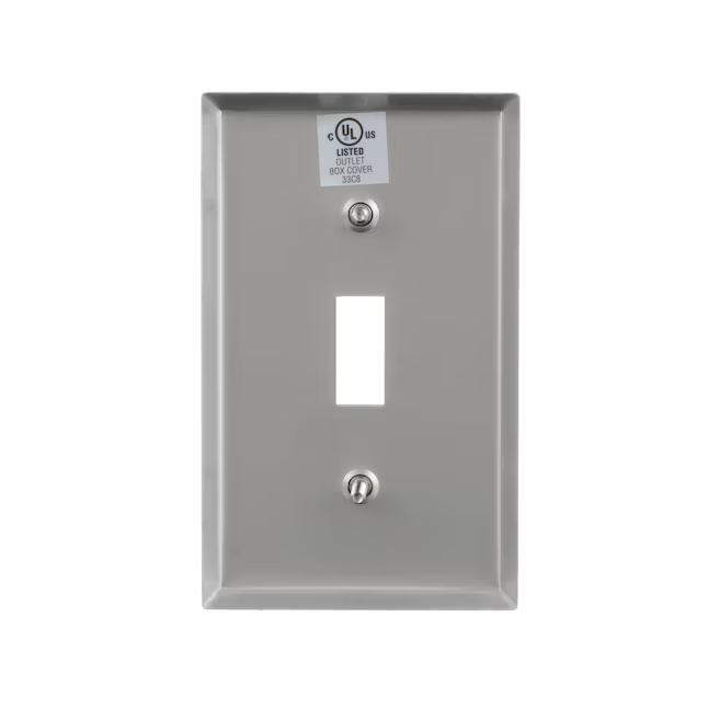 Eaton 1-Gang Standard Size Stainless Steel Stainless Steel Indoor Toggle Wall Plate