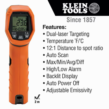 Klein Tools Infrared Thermometer Digital Display Digital Infrared Thermometer