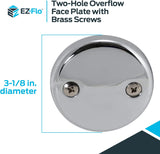 EZ-FLO Two-Hole Bathtub Overflow Face Plate with Brass Screws (Chrome)