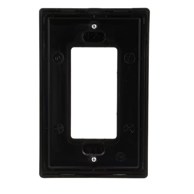 Eaton 1-Gang Midsize Black Polycarbonate Indoor Decorator Wall Plate