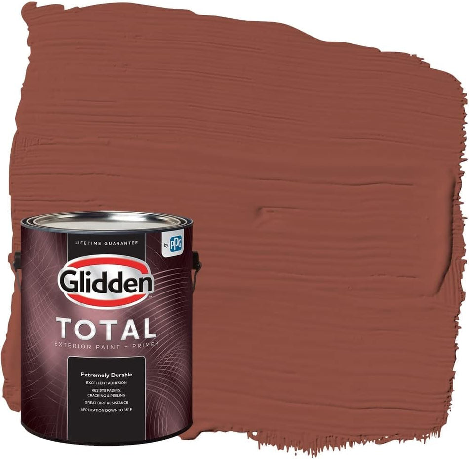 Pintura e imprimador para exteriores Glidden Total semibrillante, frijol horneado