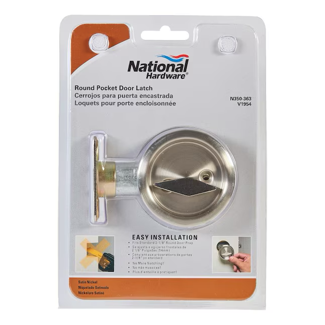 National Hardware 2.5-in Satin Nickel Pocket Door Pull