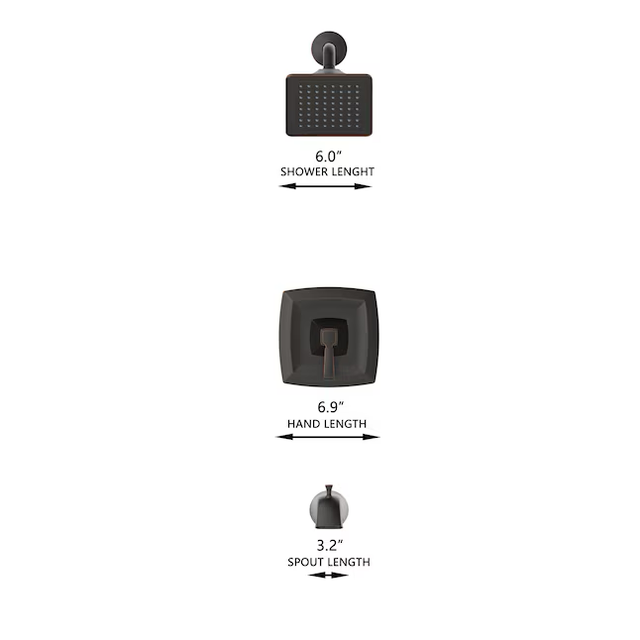 allen + roth Chesler Oil Rubbed Bronze 1-handle Single Function Square Bathtub and Shower Faucet Valve Included