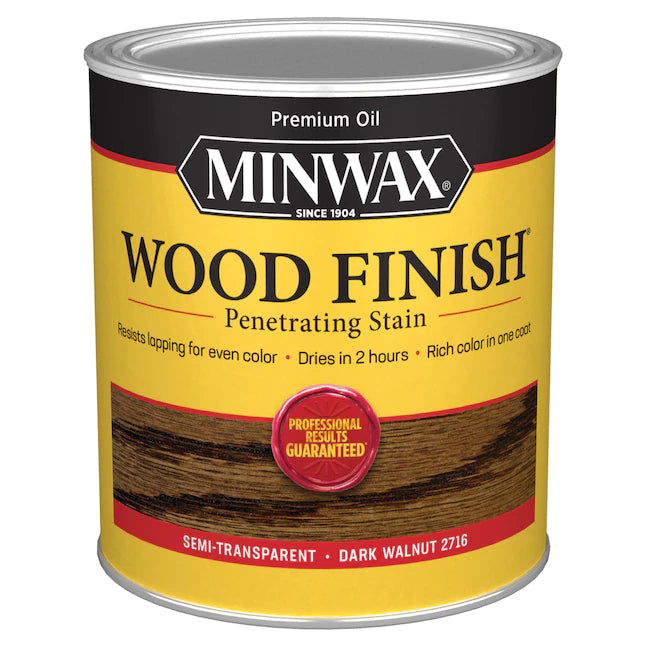 Minwax Wood Finish Ölbasierte, halbtransparente dunkle Walnuss-Innenlasur (1 Quart)