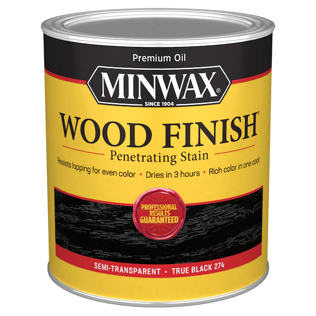 Minwax Wood Finish Ölbasierte, halbtransparente, echte schwarze Beize für den Innenbereich (1 Quart)