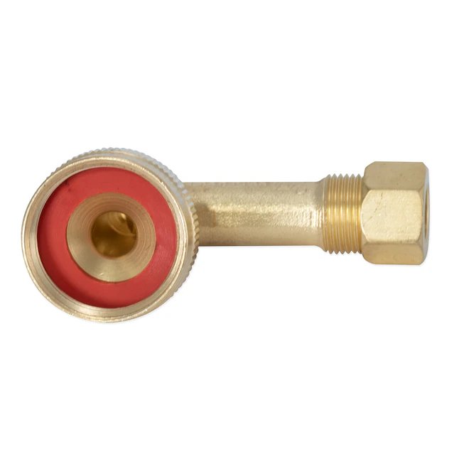 Eastman Conector para lavavajillas de latón, entrada delantera de 3/4 pulgadas x salida de compresión de 3/8 pulgadas