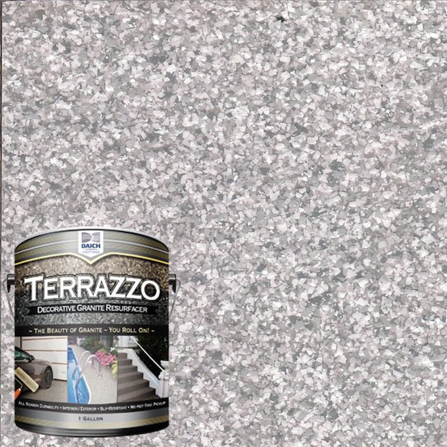 Daich Terrazzo Pearl Grey/Granite Satin Anti-Rutsch-Veranda- und Bodenfarbe für den Innen-/Außenbereich (1 Gallone)