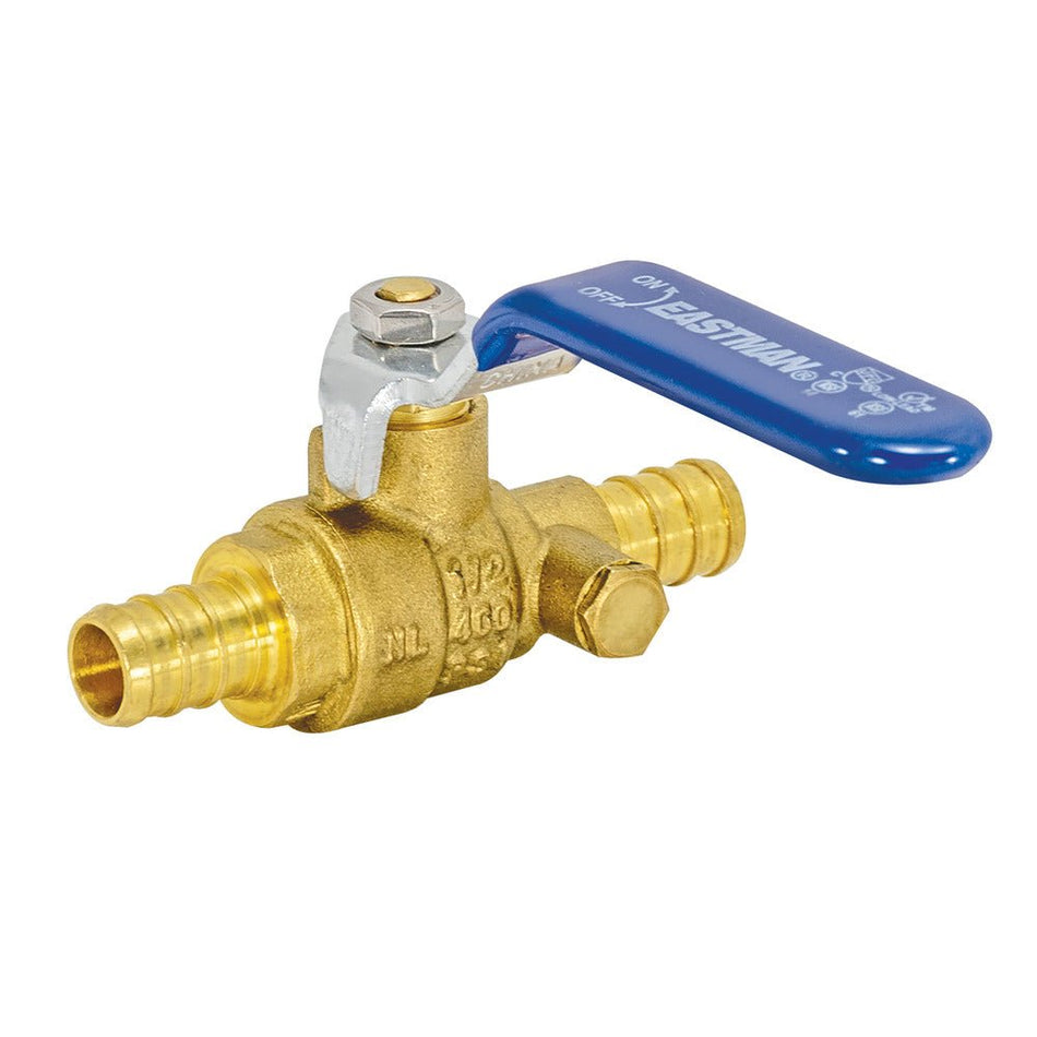 Eastman 1/2 in. Crimp PEX Ball Valve with Drain