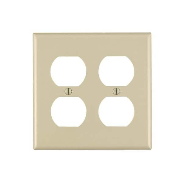 Placa de pared para receptáculo de 2 unidades - Marfil