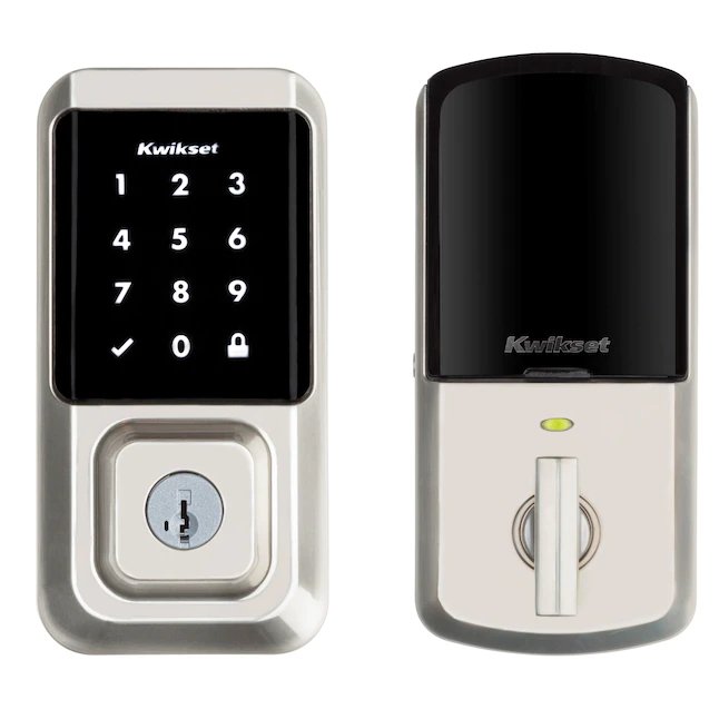 Kwikset Halo níquel satinado Wi-Fi compatibilidad cilindro único Smartkey cerrojo electrónico teclado iluminado pantalla táctil Smart Lock