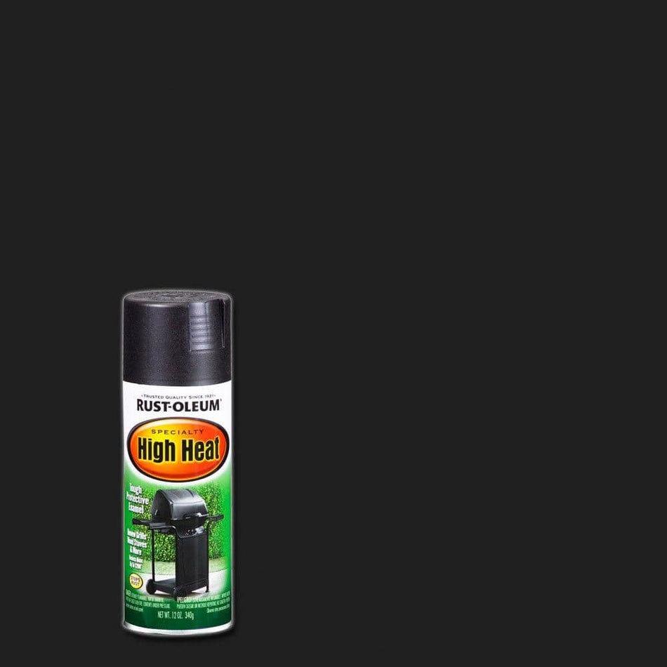 Rust-Oleum High Heat Flat Bar-B-Que Pintura en aerosol negra para interiores/exteriores, 12 onzas