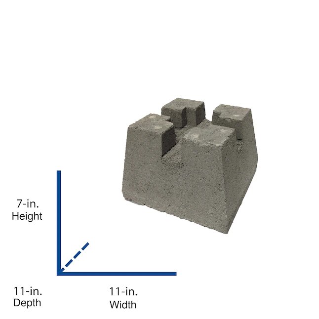 7-in x 11-in x 11-in Concrete Deck Block