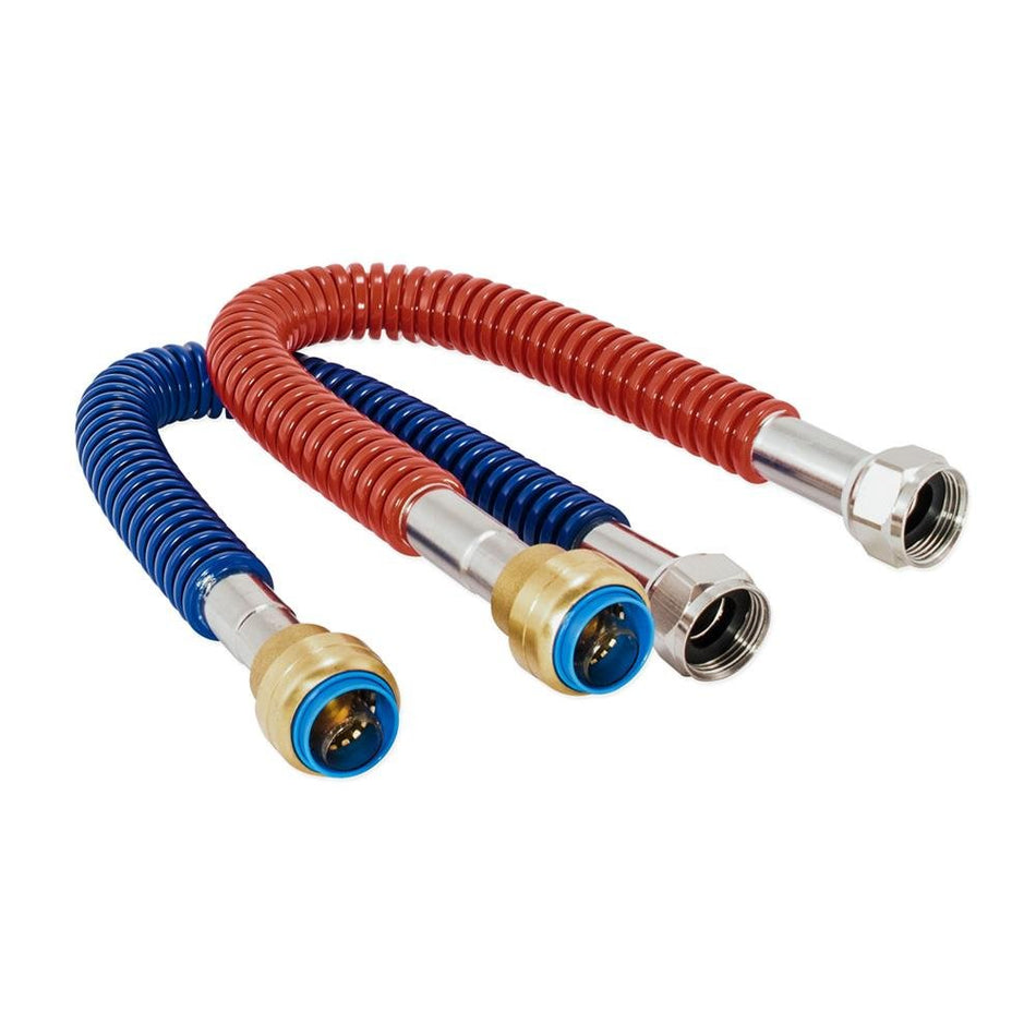 Eastman 3/4 pulg. FIP x 3/4 pulg. Conector flexible para calentador de agua de ajuste a presión (24 pulgadas de largo, paquete de 2)