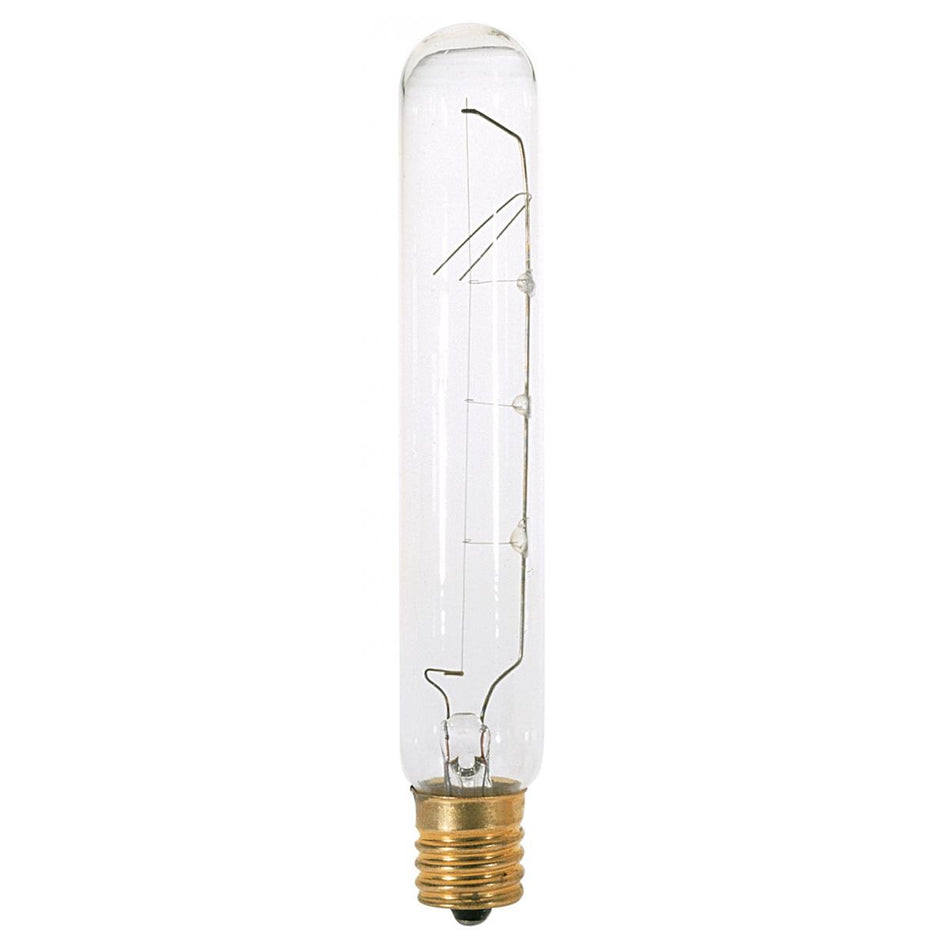 Satco Tubular Incandescent 20Watt Clear T6-1/2 Bulb