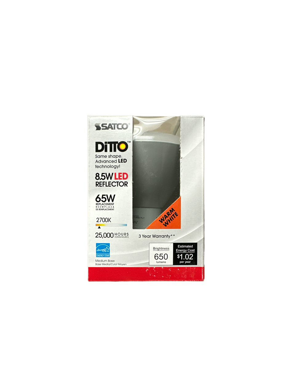 Satco 65W Bombilla reflectora LED de repuesto, blanco cálido