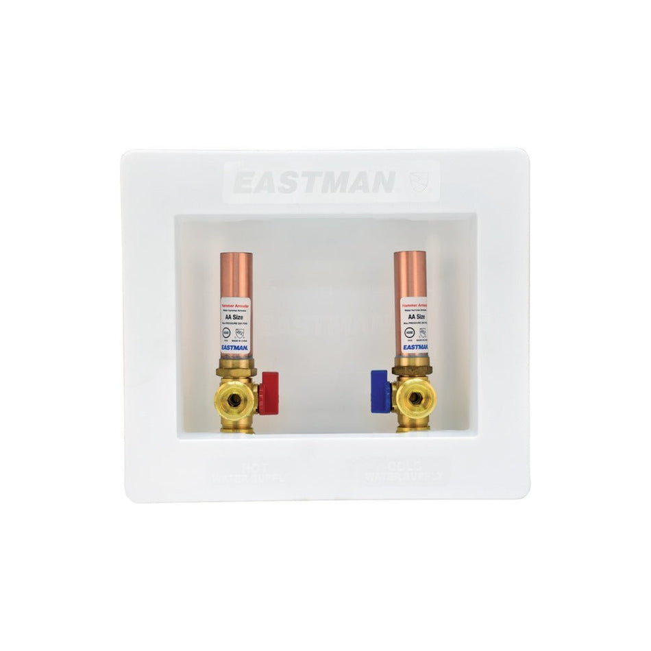 Eastman Center Drain Washing Machine Outlet Box with Hammer Arrestors – 1/2 in. CPVC