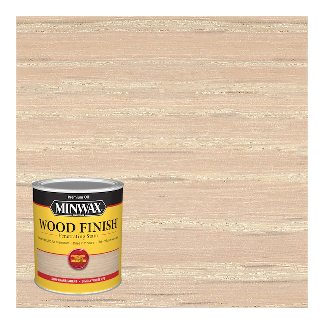 Minwax Wood Finish Oil-Based Simply White Tinte interior semitransparente (1 cuarto de galón)